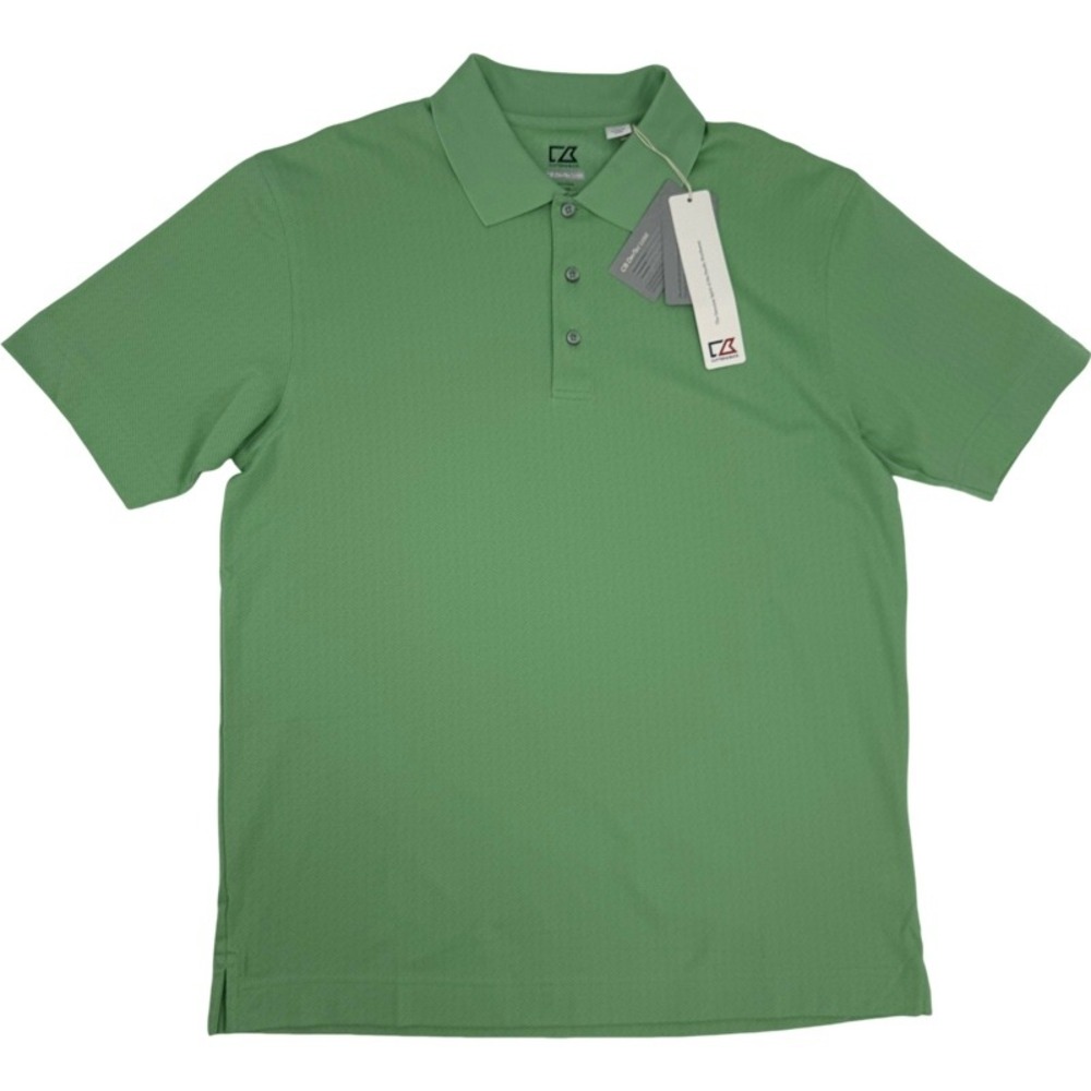 CUTTER & BUCK NEW Medium Polo Shirt Green CB DryTec Luxe Pima Cotton MCK00325 - Picture 3 of 10